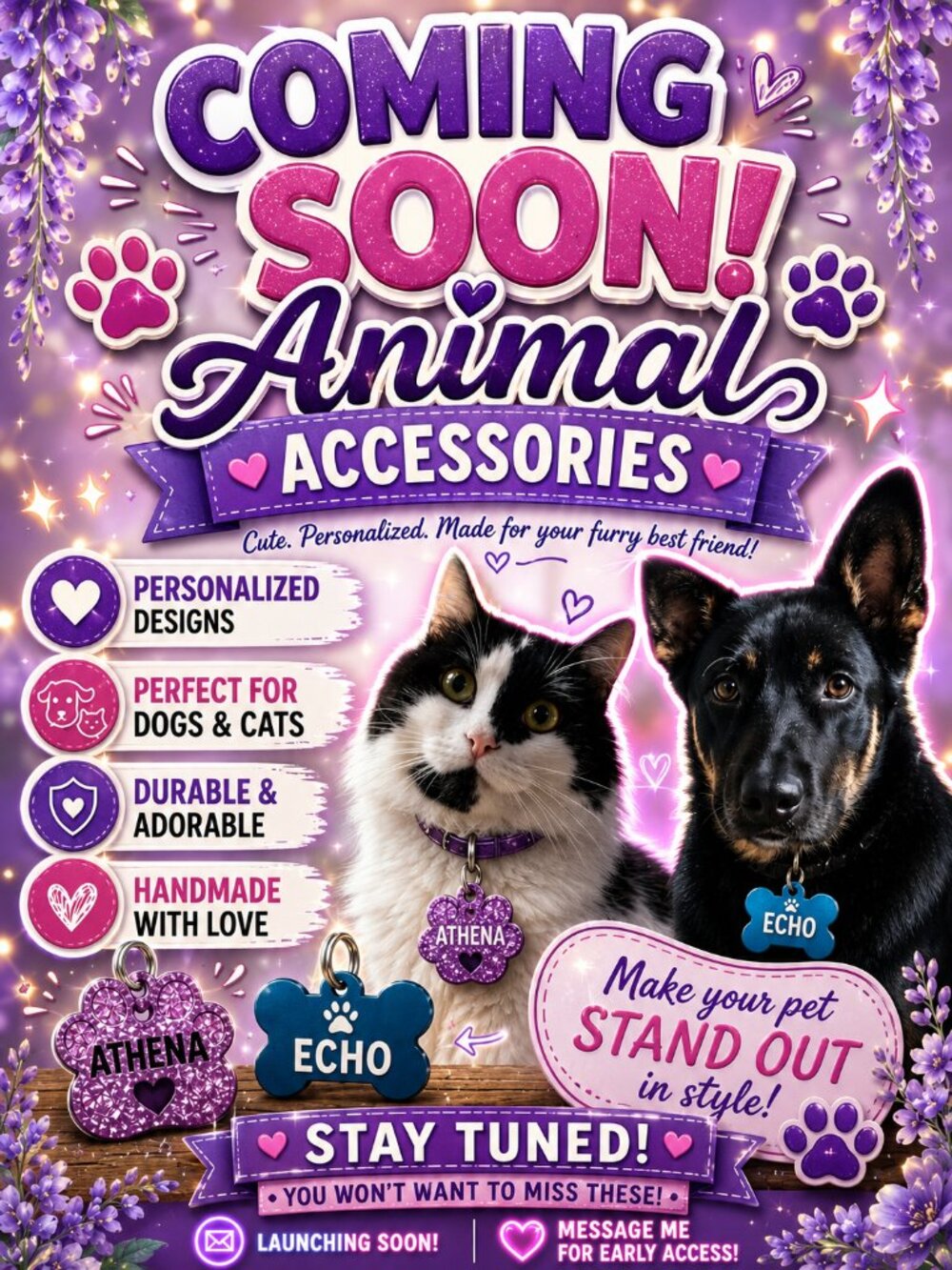 🐾 Coming Soon: Custom Pet Accessories – Cute, Personalized & Must-Have!